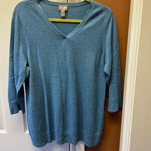 Chico's Teal V-Neck Sweater